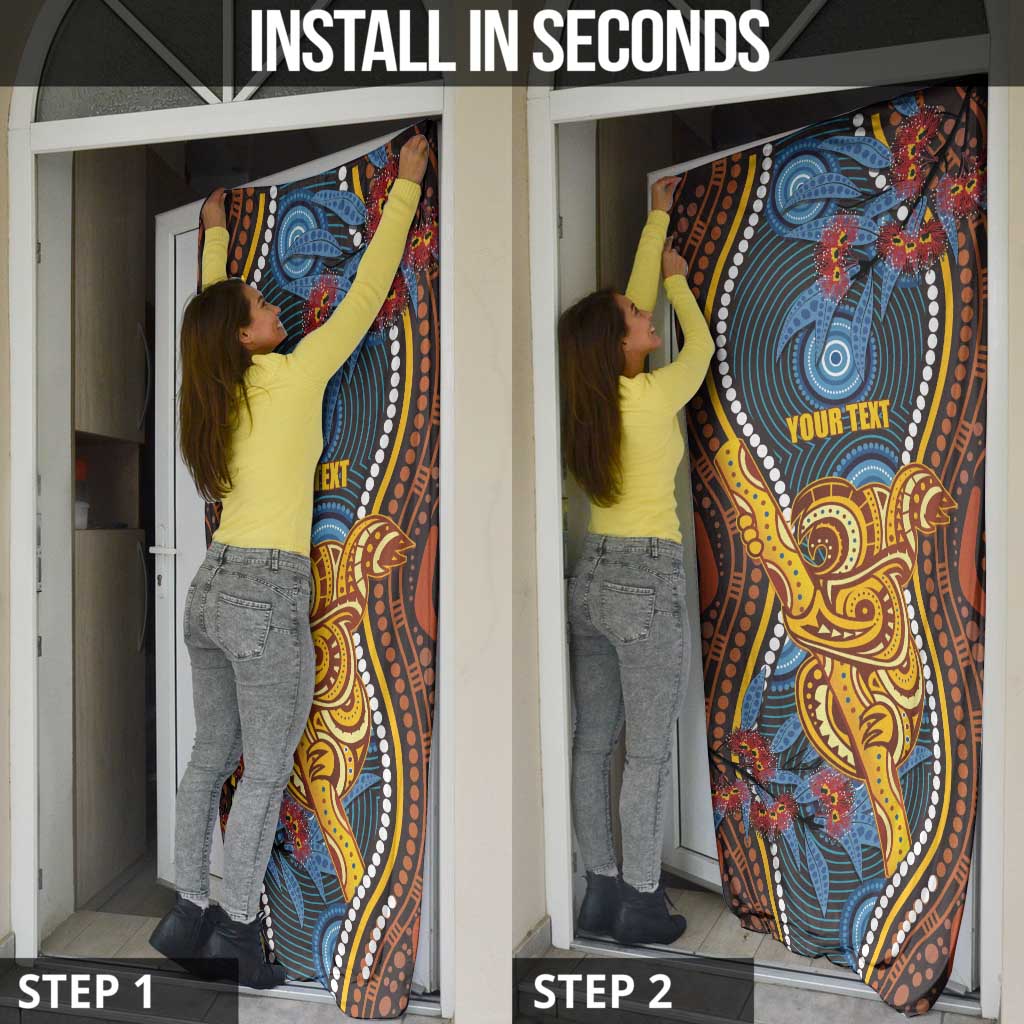 Aboriginal Dot Painting Koala Bear Personalised Door Cover Aussie Eucalyptus Caesia Flowers