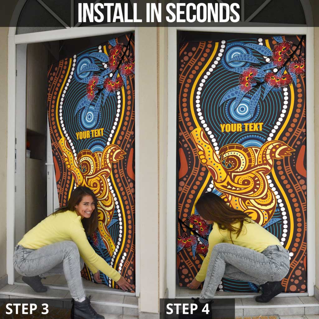 Aboriginal Dot Painting Koala Bear Personalised Door Cover Aussie Eucalyptus Caesia Flowers