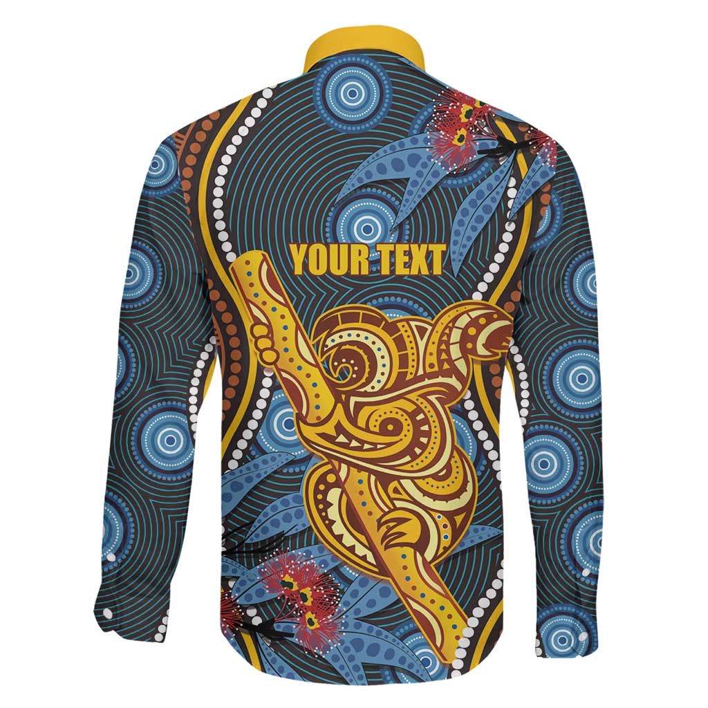 Aboriginal Dot Painting Koala Bear Personalised Family Matching Off The Shoulder Long Sleeve Dress and Hawaiian Shirt Aussie Eucalyptus Caesia Flowers