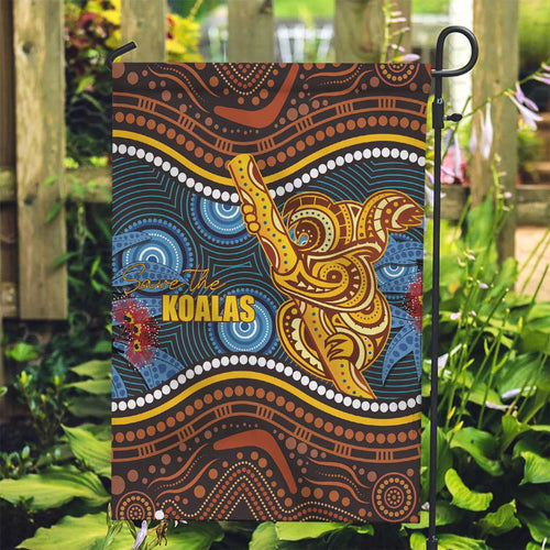 Aboriginal Dot Painting Koala Bear Garden Flag Aussie Eucalyptus Caesia Flowers