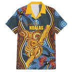 Aboriginal Dot Painting Koala Bear Personalised Hawaiian Shirt Aussie Eucalyptus Caesia Flowers
