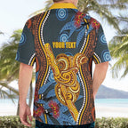 Aboriginal Dot Painting Koala Bear Personalised Hawaiian Shirt Aussie Eucalyptus Caesia Flowers