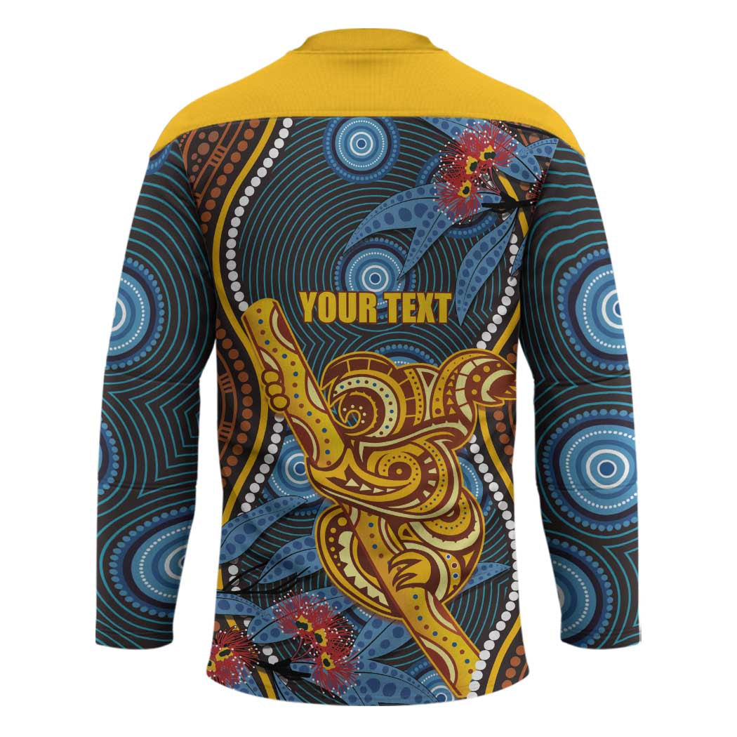 Aboriginal Dot Painting Koala Bear Personalised Hockey Jersey Aussie Eucalyptus Caesia Flowers