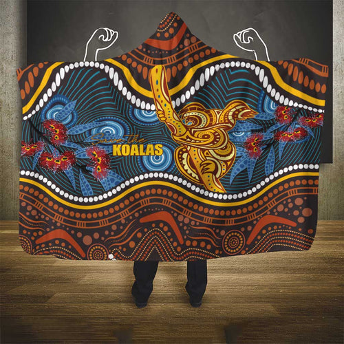 Aboriginal Dot Painting Koala Bear Hooded Blanket Aussie Eucalyptus Caesia Flowers