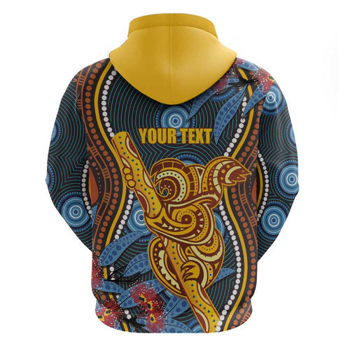 Aboriginal Dot Painting Koala Bear Personalised Hoodie Aussie Eucalyptus Caesia Flowers