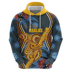 Aboriginal Dot Painting Koala Bear Personalised Hoodie Aussie Eucalyptus Caesia Flowers