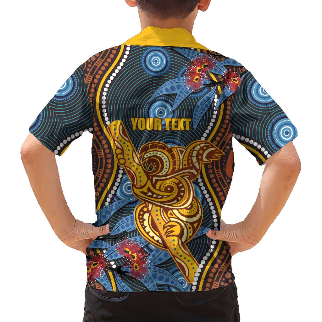 Aboriginal Dot Painting Koala Bear Personalised Kid Hawaiian Shirt Aussie Eucalyptus Caesia Flowers