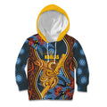 Aboriginal Dot Painting Koala Bear Personalised Kid Hoodie Aussie Eucalyptus Caesia Flowers