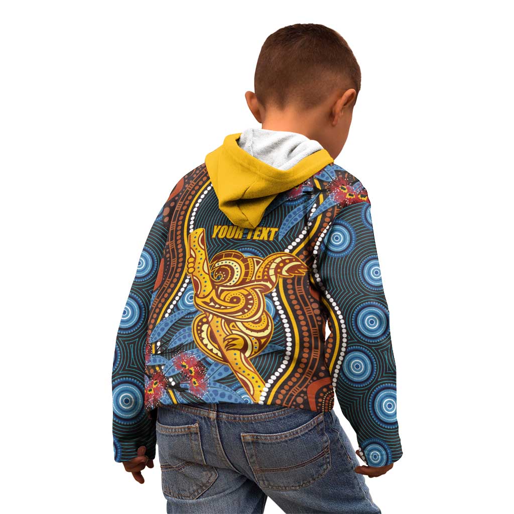 Aboriginal Dot Painting Koala Bear Personalised Kid Hoodie Aussie Eucalyptus Caesia Flowers