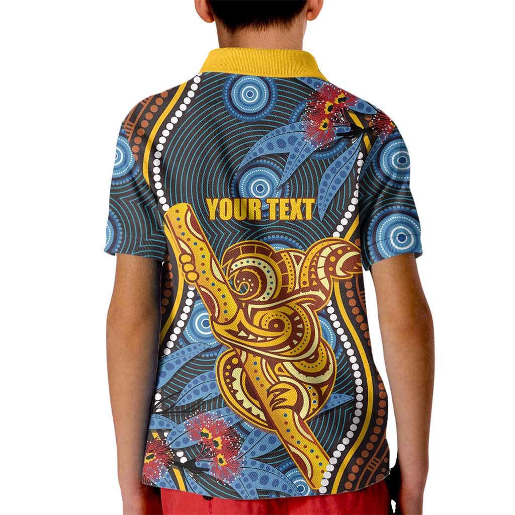 Aboriginal Dot Painting Koala Bear Personalised Kid Polo Shirt Aussie Eucalyptus Caesia Flowers