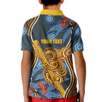 Aboriginal Dot Painting Koala Bear Personalised Kid Polo Shirt Aussie Eucalyptus Caesia Flowers