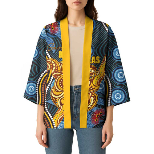 Aboriginal Dot Painting Koala Bear Personalised Kimono Aussie Eucalyptus Caesia Flowers