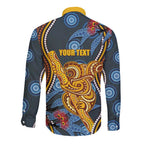 Aboriginal Dot Painting Koala Bear Personalised Long Sleeve Button Shirt Aussie Eucalyptus Caesia Flowers
