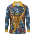 Aboriginal Dot Painting Koala Bear Personalised Long Sleeve Polo Shirt Aussie Eucalyptus Caesia Flowers