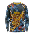 Aboriginal Dot Painting Koala Bear Personalised Long Sleeve Shirt Aussie Eucalyptus Caesia Flowers