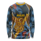Aboriginal Dot Painting Koala Bear Personalised Long Sleeve Shirt Aussie Eucalyptus Caesia Flowers