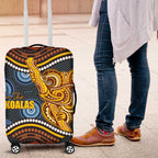 Aboriginal Dot Painting Koala Bear Luggage Cover Aussie Eucalyptus Caesia Flowers