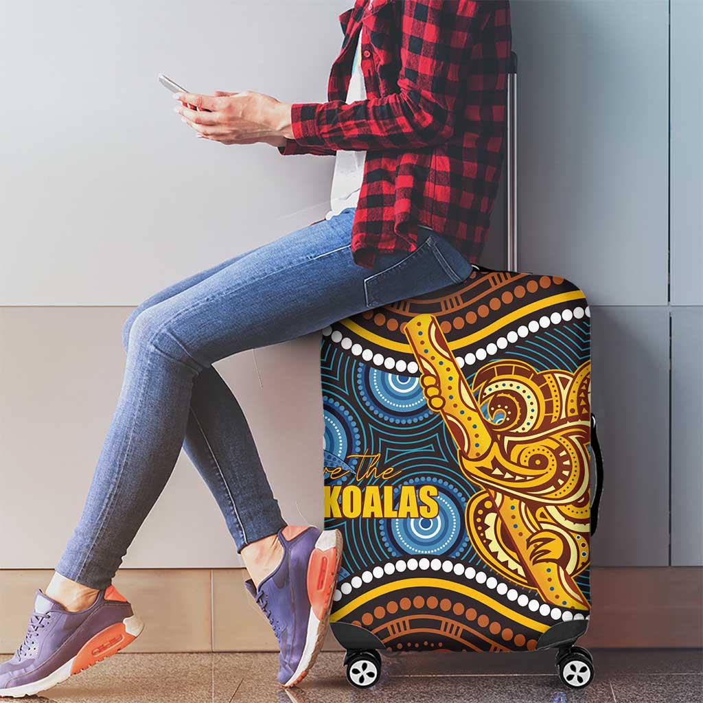 Aboriginal Dot Painting Koala Bear Luggage Cover Aussie Eucalyptus Caesia Flowers