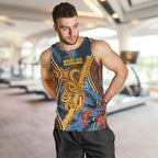 Aboriginal Dot Painting Koala Bear Personalised Men Tank Top Aussie Eucalyptus Caesia Flowers