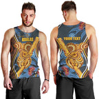 Aboriginal Dot Painting Koala Bear Personalised Men Tank Top Aussie Eucalyptus Caesia Flowers