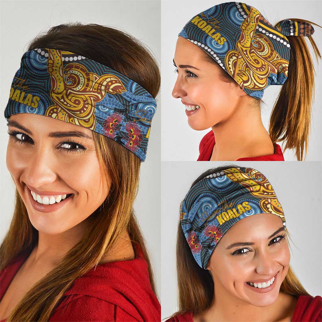 Aboriginal Dot Painting Koala Bear Neck Gaiter Aussie Eucalyptus Caesia Flowers