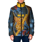 Aboriginal Dot Painting Koala Bear Personalised Padded Jacket Aussie Eucalyptus Caesia Flowers