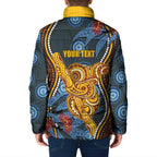 Aboriginal Dot Painting Koala Bear Personalised Padded Jacket Aussie Eucalyptus Caesia Flowers