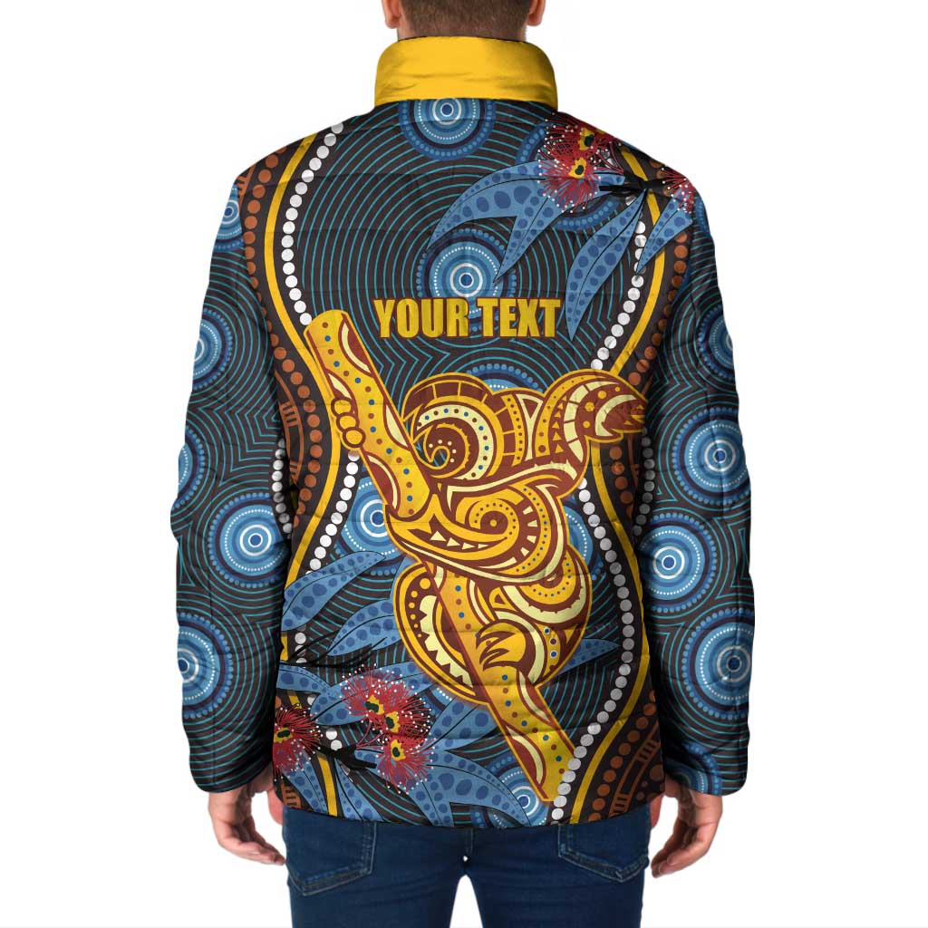 Aboriginal Dot Painting Koala Bear Personalised Padded Jacket Aussie Eucalyptus Caesia Flowers