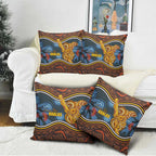 Aboriginal Dot Painting Koala Bear Pillow Cover Aussie Eucalyptus Caesia Flowers