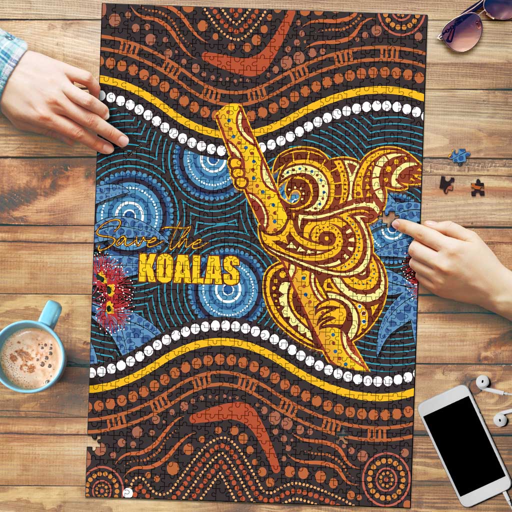 Aboriginal Dot Painting Koala Bear Puzzle Aussie Eucalyptus Caesia Flowers