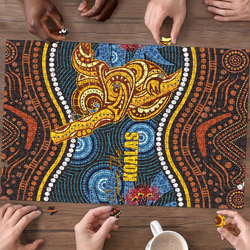 Aboriginal Dot Painting Koala Bear Puzzle Aussie Eucalyptus Caesia Flowers
