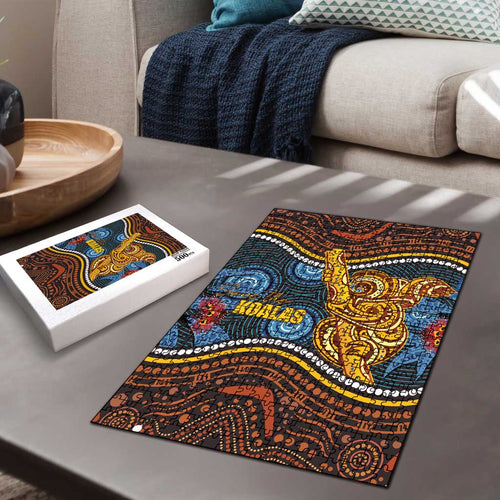 Aboriginal Dot Painting Koala Bear Puzzle Aussie Eucalyptus Caesia Flowers