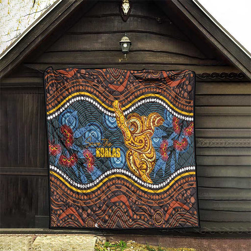 Aboriginal Dot Painting Koala Bear Quilt Aussie Eucalyptus Caesia Flowers