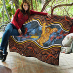Aboriginal Dot Painting Koala Bear Quilt Aussie Eucalyptus Caesia Flowers