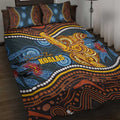 Aboriginal Dot Painting Koala Bear Quilt Bed Set Aussie Eucalyptus Caesia Flowers