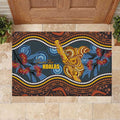 Aboriginal Dot Painting Koala Bear Rubber Doormat Aussie Eucalyptus Caesia Flowers