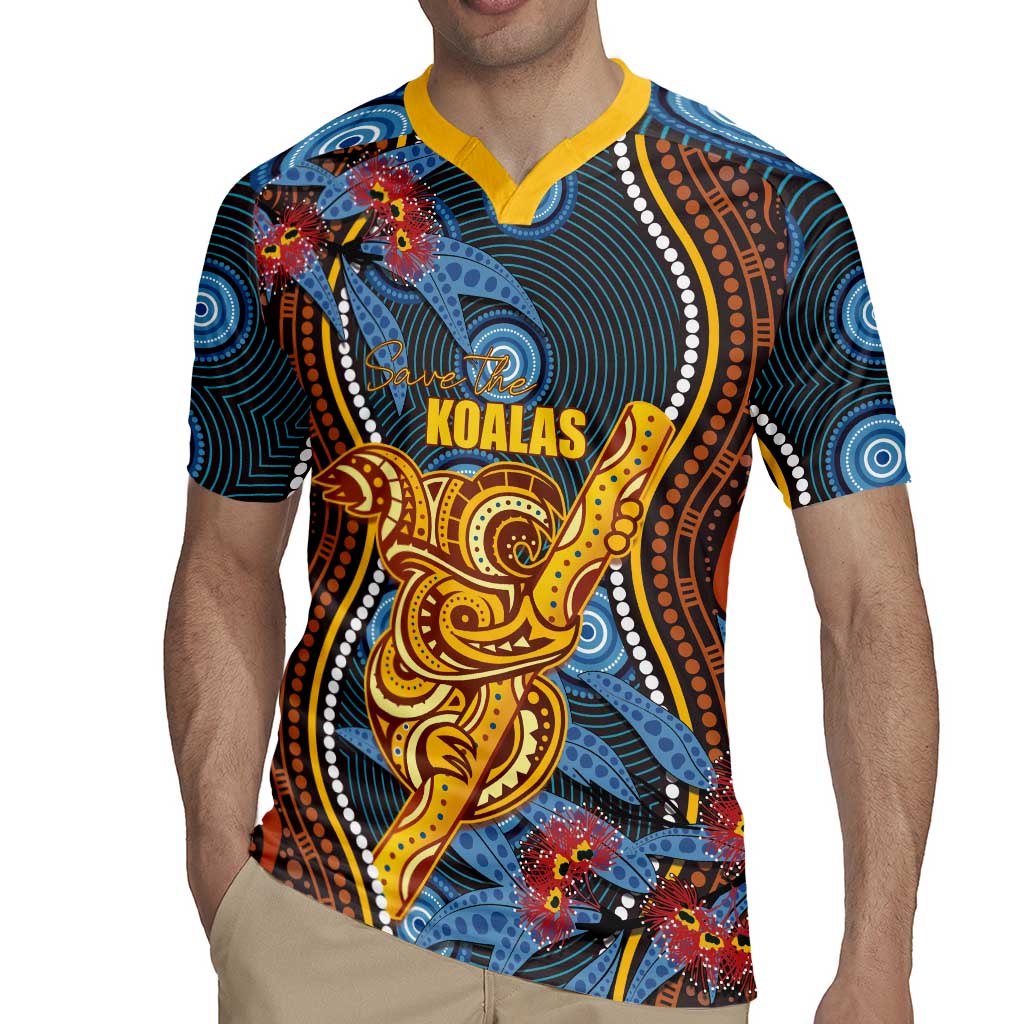 Aboriginal Dot Painting Koala Bear Personalised Rugby Jersey Aussie Eucalyptus Caesia Flowers