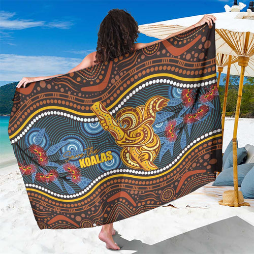 Aboriginal Dot Painting Koala Bear Sarong Aussie Eucalyptus Caesia Flowers