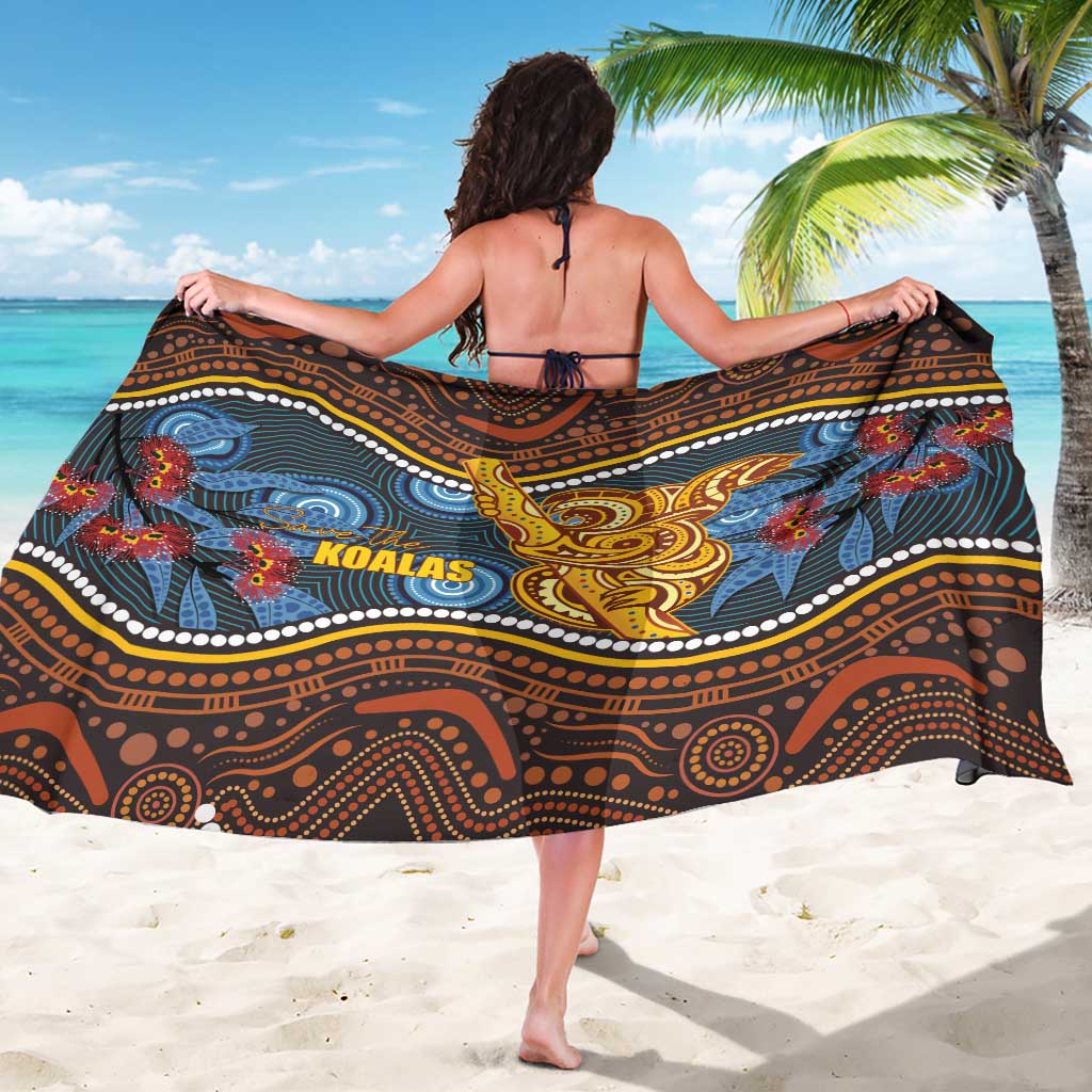 Aboriginal Dot Painting Koala Bear Sarong Aussie Eucalyptus Caesia Flowers
