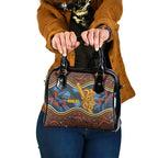 Aboriginal Dot Painting Koala Bear Shoulder Handbag Aussie Eucalyptus Caesia Flowers