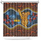 Aboriginal Dot Painting Koala Bear Shower Curtain Aussie Eucalyptus Caesia Flowers