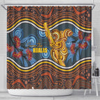 Aboriginal Dot Painting Koala Bear Shower Curtain Aussie Eucalyptus Caesia Flowers