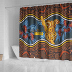 Aboriginal Dot Painting Koala Bear Shower Curtain Aussie Eucalyptus Caesia Flowers