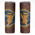 Aboriginal Dot Painting Koala Bear Personalised Skinny Tumbler Aussie Eucalyptus Caesia Flowers