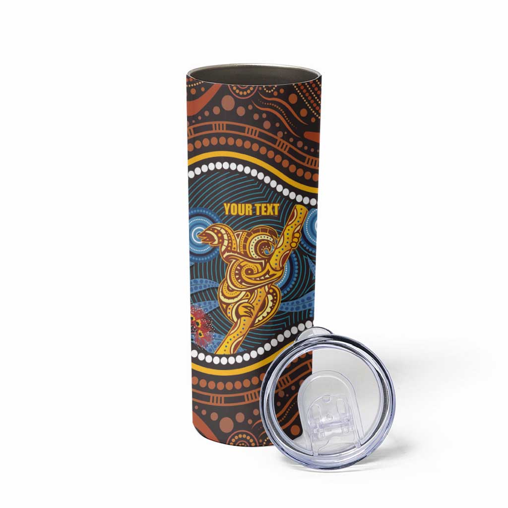 Aboriginal Dot Painting Koala Bear Personalised Skinny Tumbler Aussie Eucalyptus Caesia Flowers