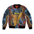 Aboriginal Dot Painting Koala Bear Personalised Sleeve Zip Bomber Jacket Aussie Eucalyptus Caesia Flowers