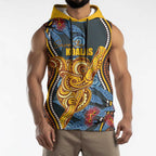 Aboriginal Dot Painting Koala Bear Personalised Sleeveless Hoodie Aussie Eucalyptus Caesia Flowers