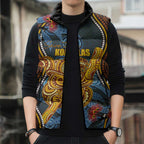 Aboriginal Dot Painting Koala Bear Personalised Sleeveless Puffer Jacket Aussie Eucalyptus Caesia Flowers