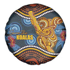 Aboriginal Dot Painting Koala Bear Spare Tire Cover Aussie Eucalyptus Caesia Flowers