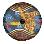 Aboriginal Dot Painting Koala Bear Spare Tire Cover Aussie Eucalyptus Caesia Flowers